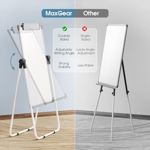 MaxGear Easel Whiteboard with Stand, 36" x 24" Double-Sided Dry Erase Board - size: 24"W x 36"H (2 Pack), style: Silver Frame