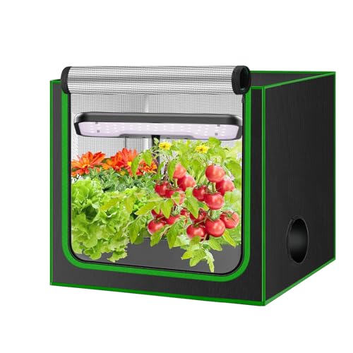 Small Grow Tent for Aerogarden,24”x16”x24” ,Hydroponics Growing System ,Highly Reflective 600D Diamond Mylar Canvas with Ventilation window and Floor Tray for Hydroponic Indoor Plant Growing - size: 24"x16"x24"