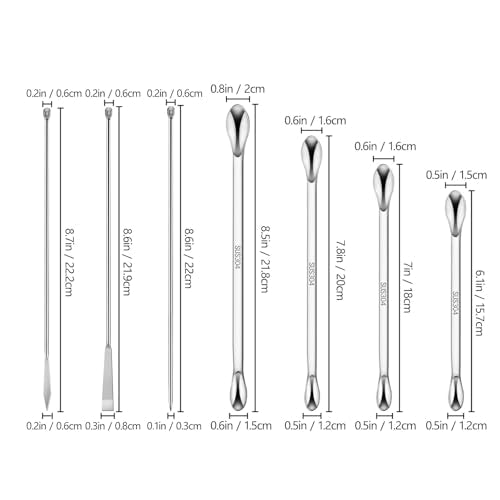 22Pcs Stainless Steel Lab Spatula Micro Scoop Set Laboratory Sampling Spoon Mixing Spatula for Powders Gel Cap Filler, Ideal for Labs, Sampling, Sculpting, Stirring