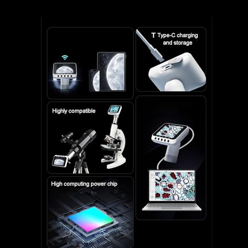 Tangxi WiFi Electronic Eyepiece Camera, Wireless Electronic Telescope Eyepiece with 2.8in Display, 1080P Video Recording, 650mAh Battery, for Astrophotography