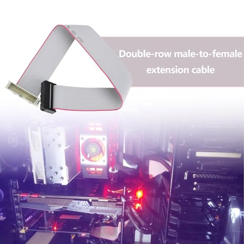 2Pcs 20 Pins IDC Extension Cable IDC Extension Jumper Connector Male to Female IDC Extension Cable 2.54mm Pitch Double Row Flat Ribbon Cable - size: 20 Pins