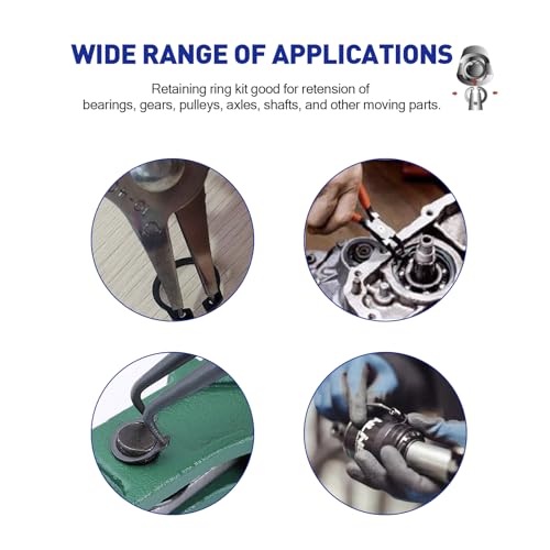 Boatsea 500Pcs External Circlip Snap Retaining Clip Rings Assortment Kit, Alloy Steel Snap Ring Shop Assortment Set, 21 Sizes External Retaining Rings of M4-M28 - size: C-Clip 500PCS