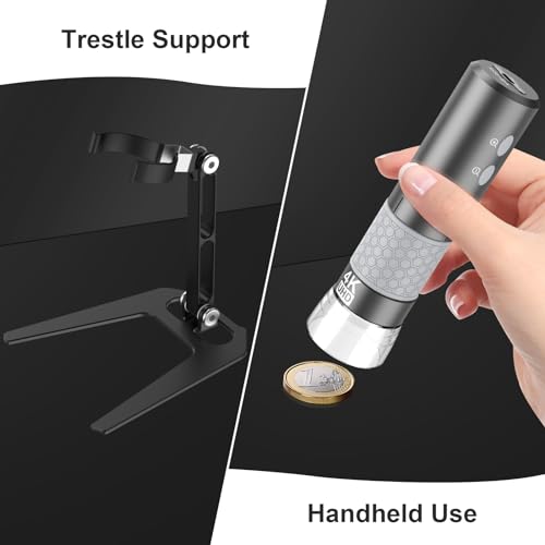 Wireless Digital Microscope 4K HD Wi-Fi Microscope Camera Digital Magnifier Compatible for iPhone, Android Phones and PC (Black)