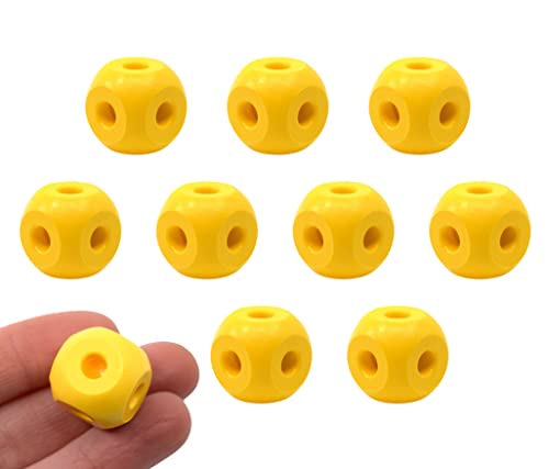EISCO 10PK Yellow Ball Molecular Model Part, 2.2cm - 6 Holes - Spare Extra Parts