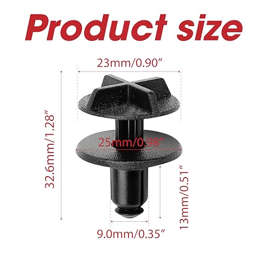 10PCS LR024316 Battery Cover Clip Screws Fastener Fit for 9mm Hole Compatible with Land Rover Range Rover, Nylon Plastic Retainer Push Fasteners Engine Sight Shield Trim Push-Type Clips for Cowl Panel