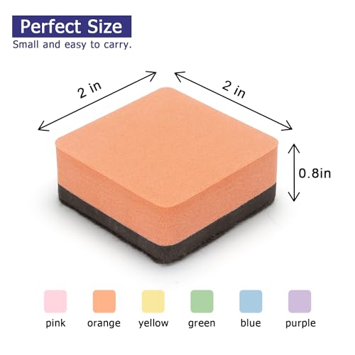 Tamaki 12 Pack Magnetic Dry Eraser Erasers, 2 x 2 Inch, Pastel Color - color: 12 Pack-pastel