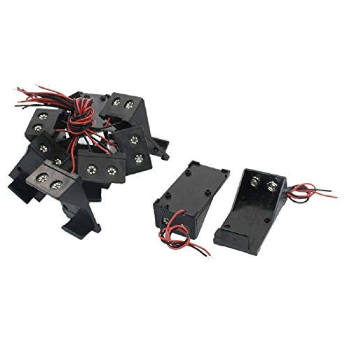 10pcs Two Wire Leads Spring Clip 9V Battery Holder Case Storage Box