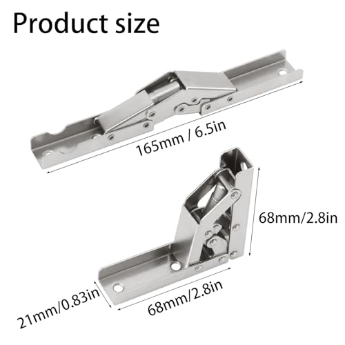 10 PCS 90 Degree Hidden Hinges with Screw, 90 Degree Folding Shelf Hinge for Cabinet Doors, Premium Folding Door/Shelf Hinge(2.68 x 2.68 inches). - size: 10 Pack Hidden