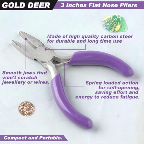 Mini Flat Nose Pliers 3 Inches Duckbill Pliers Miniature Pocket Plier Mini Precision Pliers For Jewelry Making Bending Wire Small Object Gripping Diy Craft Hobby Supplies - style: Flat Nose Pliers