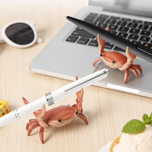 New Japanese Creative Cute Crab Pen Holder Weightlifting Crabs Penholder Bracket Storage Rack Gift Stationery (4, Weightlifting crab)
