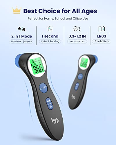Forehead Thermometer for Adults and Kids, Digital Baby Thermometer - color: Black