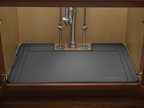 WeatherTech SinkMat – Waterproof Under Sink Liner Mat for Kitchen Bathroom – 46” x 22” Inches - Durable, Flexible Tray – Home undersink Organizer Must Haves, Black - color: Black, size: 46 1/4" x 22 3/8"