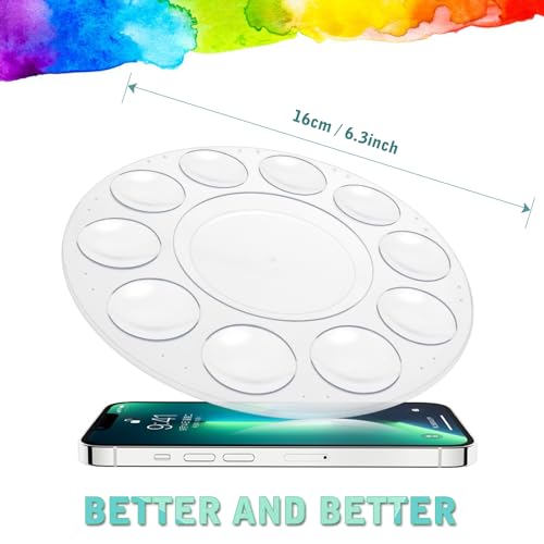Hulameda 3pcs Paint Palettes, Plastic Paint Tray Palette, Paint Pallet with 10 Wells for Adults & Kids, for Painting or DIY Craft Class, Clear - color: 3pcs-clear