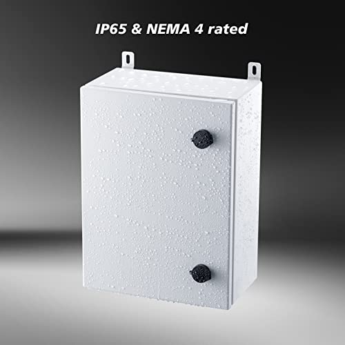 IP65 Weatherproof Metal Box Wall-Mounted Electronic Equipment Enclosure Box with Mounting Plate and Wall Bracket (16'' x 12'' x 6'') - size: 16" x 12" x 6"