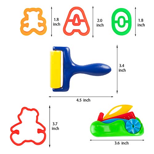 Kids Letter Molds Tools Set,Numeral Various Plastic Animal Molds for Creative Cutting (63 Pieces) - color: #01-65PCS