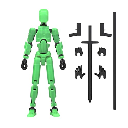 MerryXD T13 3D Action Figure,Assembly Completed Dummy Nova Titan Lucky 13 Action Figure 3D Printed Multi-Jointed Movable Toy Grow in The Dark Green - color: Grow in the Dark Green