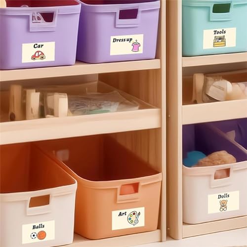 Toy Storage Labels Bins with Pictures Daycare Classroom Organizer Stickers - color: Toy Label