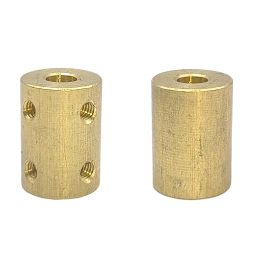 5Pcs 6mm to 10mm Brass Rigid Motor Shaft Coupling Coupler Transmission Connector Sleeve Adapter for RC Boat Car Airplane 3D Printers - size: 6mm to 10mm