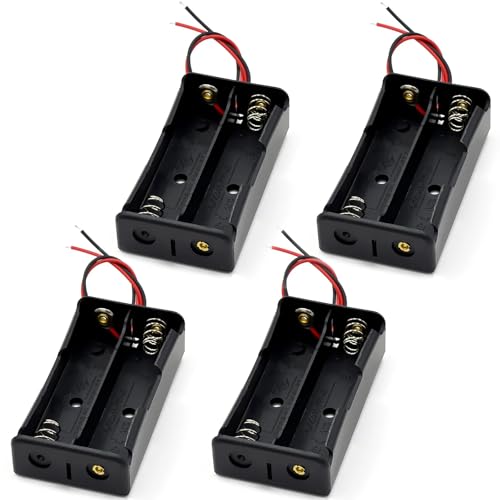 VWEICYY 4PACK 2 AA Battery Holder housing with Leads,4PCS 2 x 1.5V AA Battery Holder Case,Battery Holder Without Cover