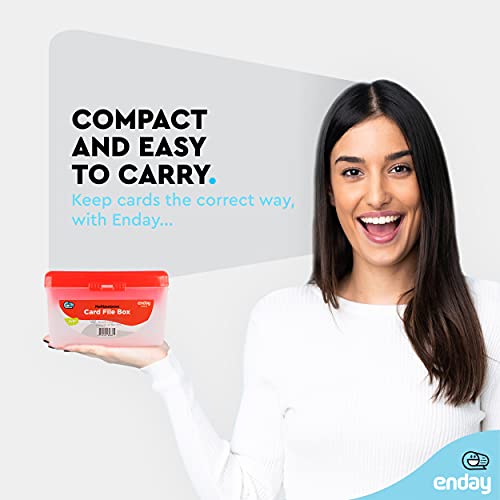 Enday Index Card Box Red 3x5 Index Card Holder, Index Card Organizer, Flash Card Holder, Holds 250 Cards. - color: RED, size: 1 PACK