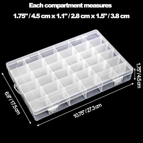 Tosnail 3 Pack 36 Compartments Clear Plastic Craft Storage Organizer Small Parts Organizer with Dividers