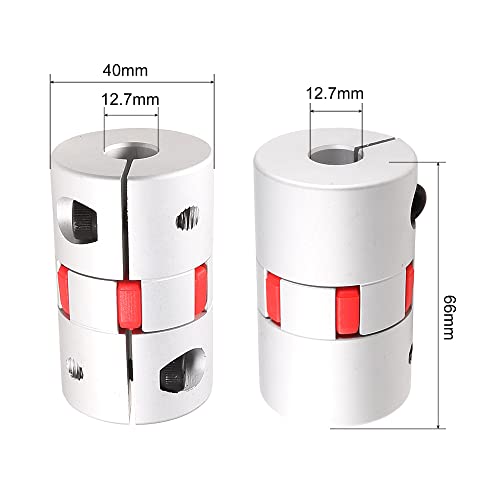 uxcell Shaft Coupling 1/2inch to 1/2inch Bore L66xD40 Flexible Coupler Joint for Servo Stepped Motor - size: L66xD40 12.7mm to 12.7mm