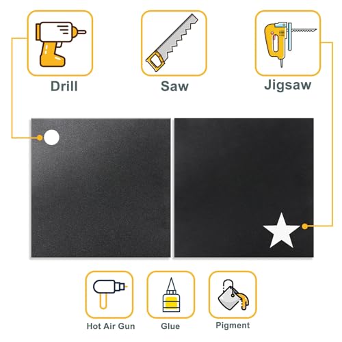KINLINK 12" x 24" x 0.06" Black Abs Plastic Sheet Flexible Moldable 6 Pack - color: Black, size: 12x24-1.5MM