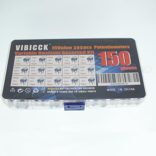 15 Values 150 pcs Variable Resistor Trimmer Potentiometer Assortment Kit