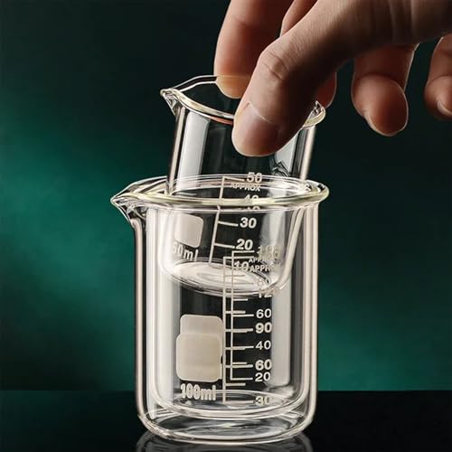 3-Piece Borosilicate Glass Beaker Set (50ml, 100ml, 250ml) Heat Safe