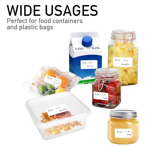 1000 Pcs Blank Removable Freezer Labels for Food Containers Jars, 1" x 2"