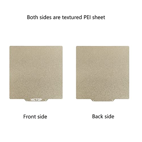 HICTOP 310 * 310mm Textured PEI Plate Double Sided Room Temp Cold Printing Universal Fit for CR-10 CR-10S Artillery SW-X1/SW-X2 Longer LK1 LK5/LK5Pro, Most 310 * 310mm 3D Printers, No Glue Needed - size: 310*310mm, style: Both sides Textured PEI