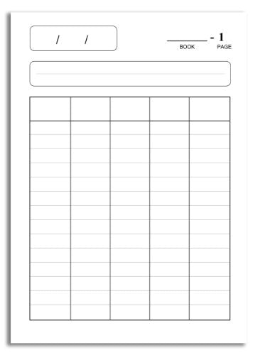 BookFactory 5 Column Log Book, Hardbound, 120 Pages