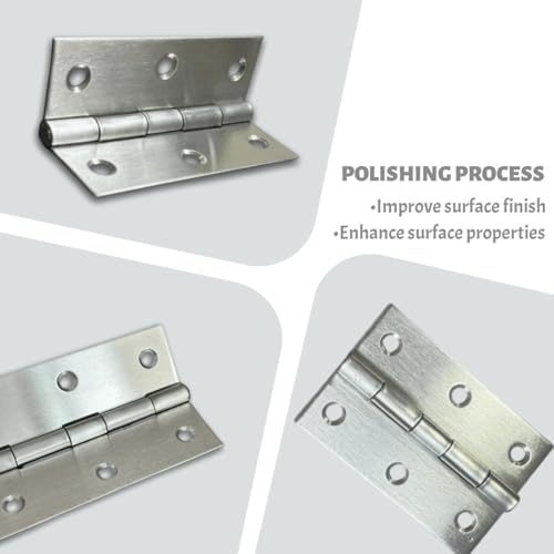 6 PCS 3 inch Stainless Steel Butt Door Hinges with Screws, Brushed/Satin Finish, 1.3mm Thick Small Cabinet & Box Hinges, Silver - color: Silver, size: 3IN-6PCS