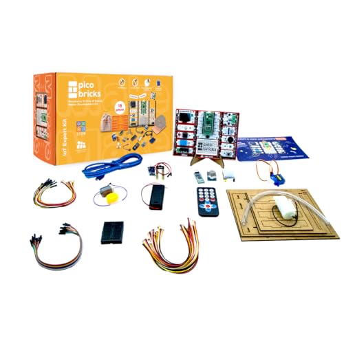 Picobricks Raspberry Pi Pico W Starter Kit with 12 Detachable Sensors and Extensive Learning Guide, Raspberry Pi Kit, Raspberry Pi Starter Kit, DIY Coding Kit - size: IoT Expert Kit