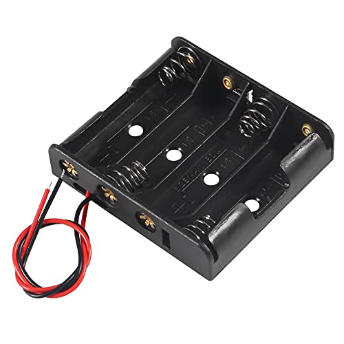ACEIRMC AA Battery Holder Bundle 1.5V Single AA Battery Holder, 2 X 1.5V 3V AA Battery Holder, 3 X 1.5V 4.5V AA Battery Holder, 4X 1.5V 6V AA Battery Holderwith Leads (4pcs 4 Slot) - color: 4pcs 4 slot
