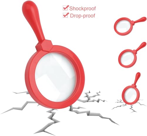 Rongon Kids Magnifying Glass Set Magnifying Lens with Non Slip Rubber Non-Slip Handheld Reading Magnifier for Kids and Seniors