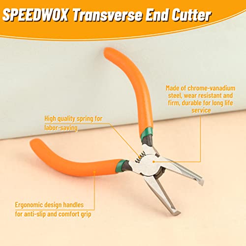 SPEEDWOX Transverse End Cutter with Flush Jaw SMT/SMD Chip Cutters 6 Inches End Cutting Pliers Side Cutting Pliers with Spring Nipper End Cutter for Hard-to-Reach Places - size: 6-Inch
