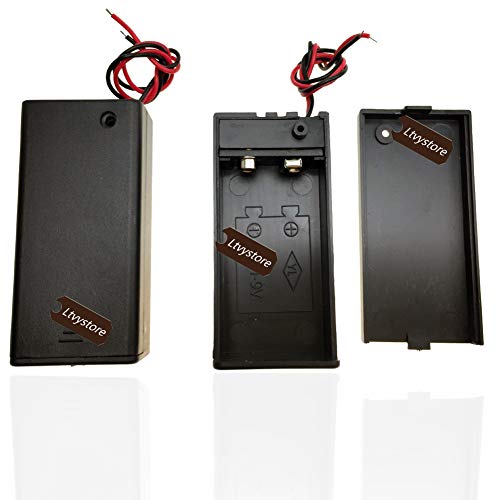 9V Battery Holder Box Case Black, 10Pcs ABS DIY 9 Volt Battery Storage Holder Case Boxes Pack with ON/Off Switch Power Bank Cases