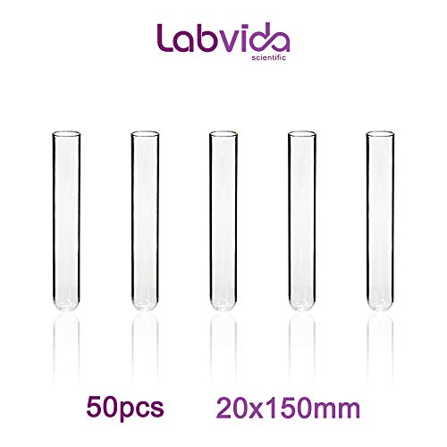 50pcs 20ml Borosilicate Glass Test Tubes, LVH1002 - color: 50pcs of Vol.20ml