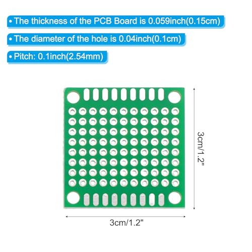 PATIKIL 1.2" x 1.2" PCB Board Circuit, 5 Pcs Single Sided Prototype Solder Boards for DIY Soldering and Electronic Project Circuit Boards Solderable Breadboard, Green - size: 1.2" x 1.2"