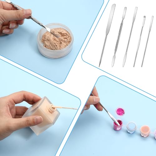5 Pcs Metal Spatula Set, Stainless Steel Lab Spatula, Double-Ended Micro Spatulas for Lab Spatulas Sampling and Mixing - color: 5 Pcs Multiple styles