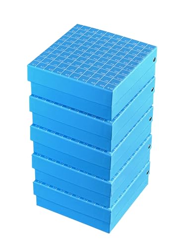 Cardboard Cryogenic Vials Storage Box Hinged flip boxCryobox and Dividers 2ml 100well Pack of 5 - size: 2ML-100 Wells-Assorted