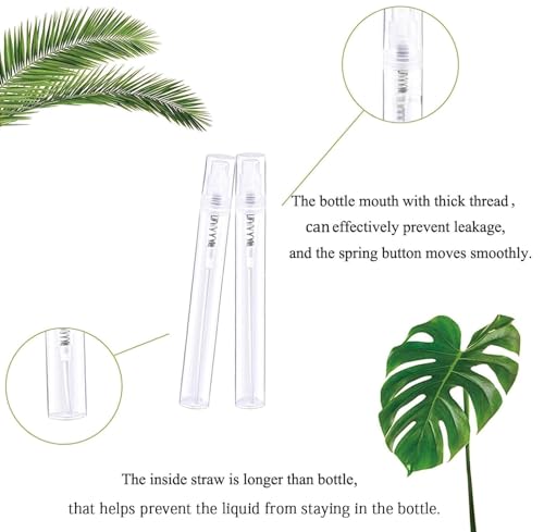 Mini Spray Bottles 70PCS 5ML Clear Plastic Empty Sample Containers Fine Mist Perfume Travel Refillable Spray Bottle Perfume Atomizer Small Travel Size Spray Bottle for Cleaning, Essential Oils - size: 5ml 70 Pcs