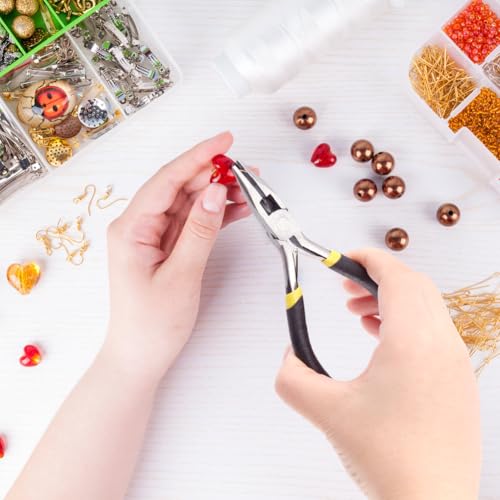 Mini Pliers Set, 8pcs Long Nose Pliers with Comfort Grip Handles for Making Crafts, Electronic Repairing & Jewelry, Multi Purpose Jewelry Making Tools, DIY Nippers Repair Tool Kit