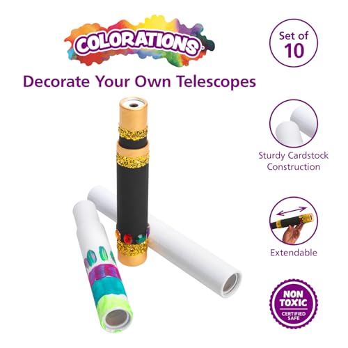 Colorations Decorate Your Own Telescopes, Set of 10, 11" L x 1.5" D