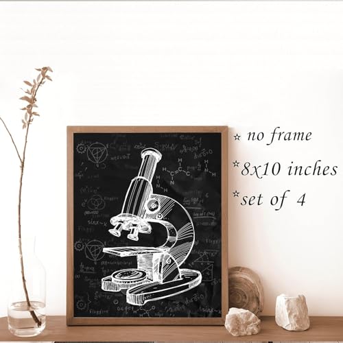 Chemistry Wall Art,Black and White Science Explore Poster 8x10Inch - color: 8x10inch (Unframed)h