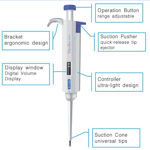 High-Precision Adjustable Single Channel Pipettor 0.1-2.5ul for Laboratory - size: 0.1-2.5ul
