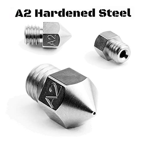 Microswiss MK8 Plated A2 Tool Steel Wear Resistant Nozzle (MakerBot, CraftBot, Creality, CR10, Ender 3, Ender 5, Tevo Tornado) .4mm - size: .4mm