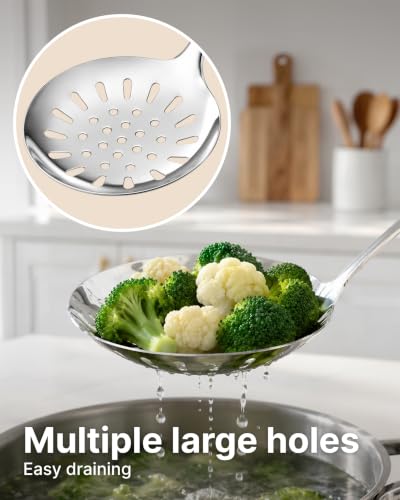 Zulay Kitchen Stainless Steel Draining Spoon - size: Draining Spoon