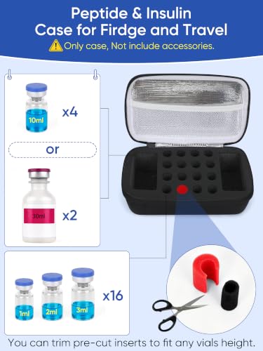 Peptide Case for Fridge, 3ml Vial Case Black - color: 2×30ml+16×3ml(black)